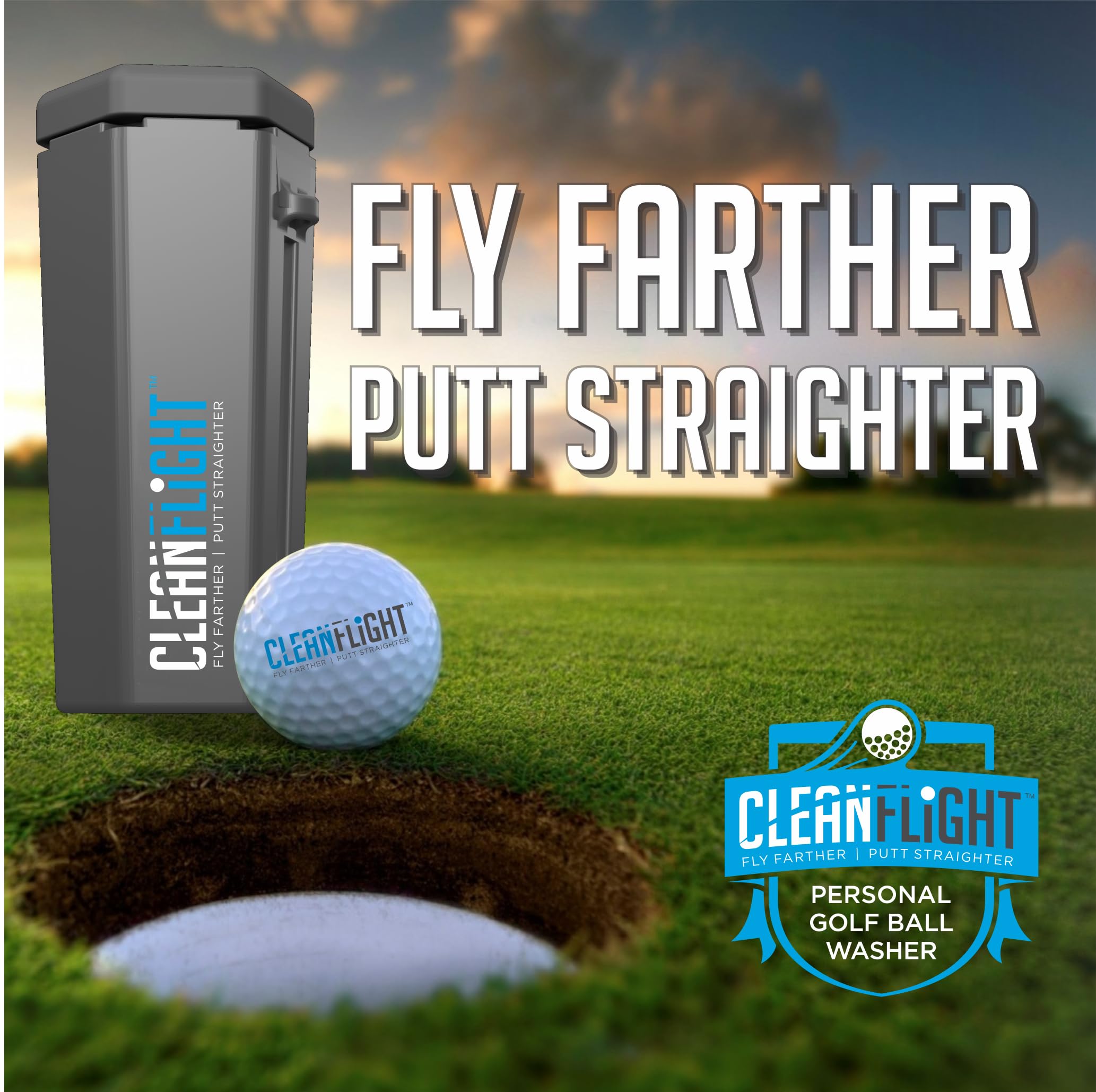 Premium Golf Ball Washer - Portable Golf Ball Cleaner for Golf Bag or Cart - Best Golf Accessories Gifts for Men & Women - Perfect for Driving Range, Course & Practice Sessions