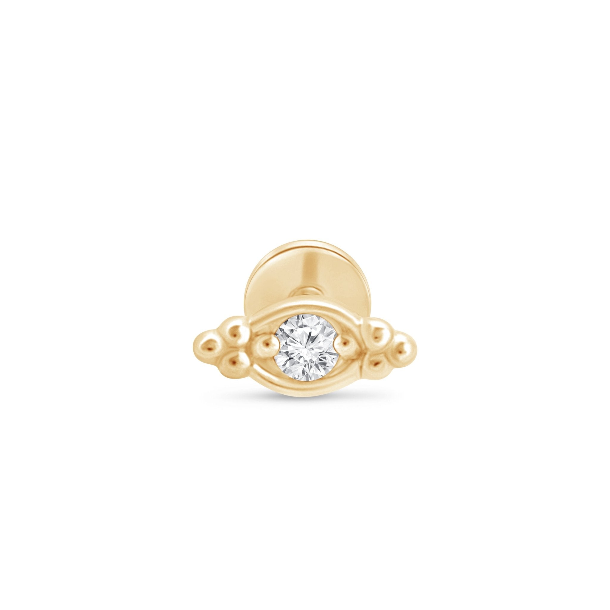 14k Yellow Gold Beaded Marquise Diamond Evil Eye Stud Earrings - Protection Jewelry for Women, Gift for Her, Perfect for Everyday Wear & Special Occasions