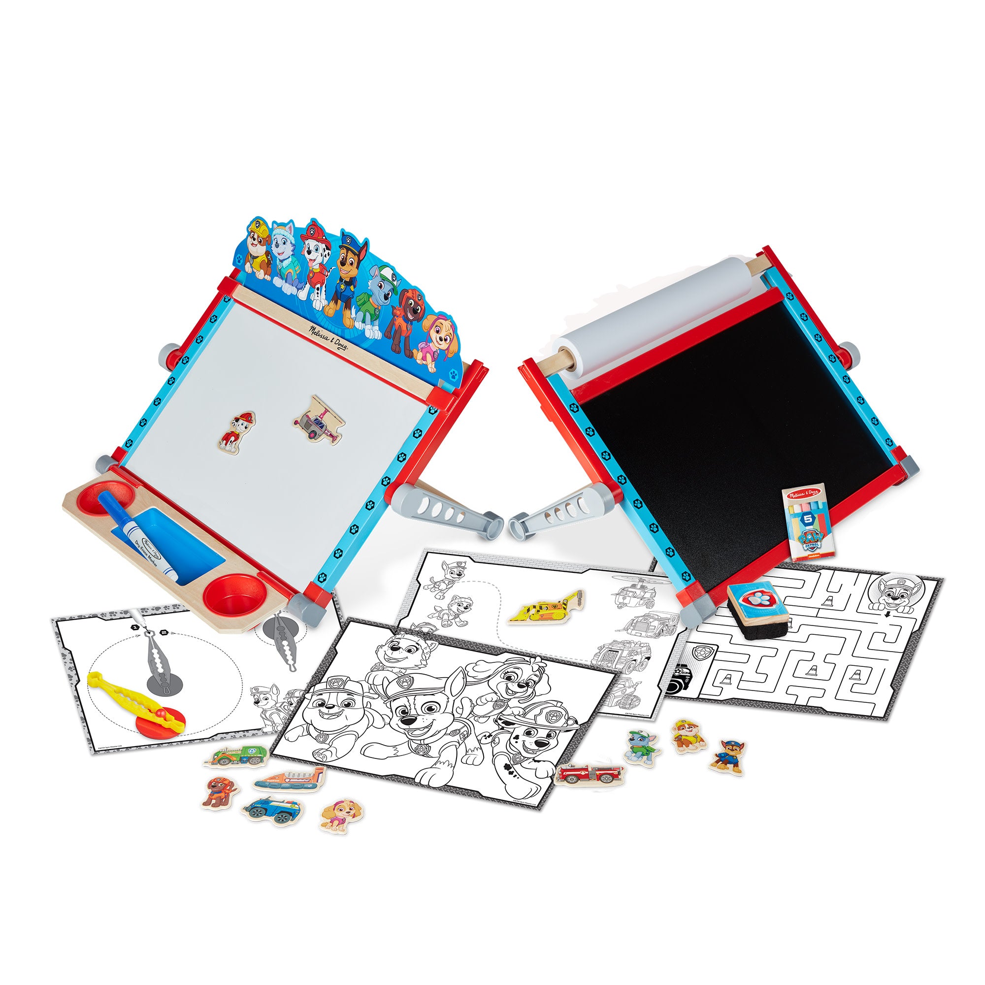 PAW Patrol Wooden Tabletop Art Center for Kids - Creative Drawing & Coloring Activity Desk with Storage | Perfect for Home, Classroom & Playroom