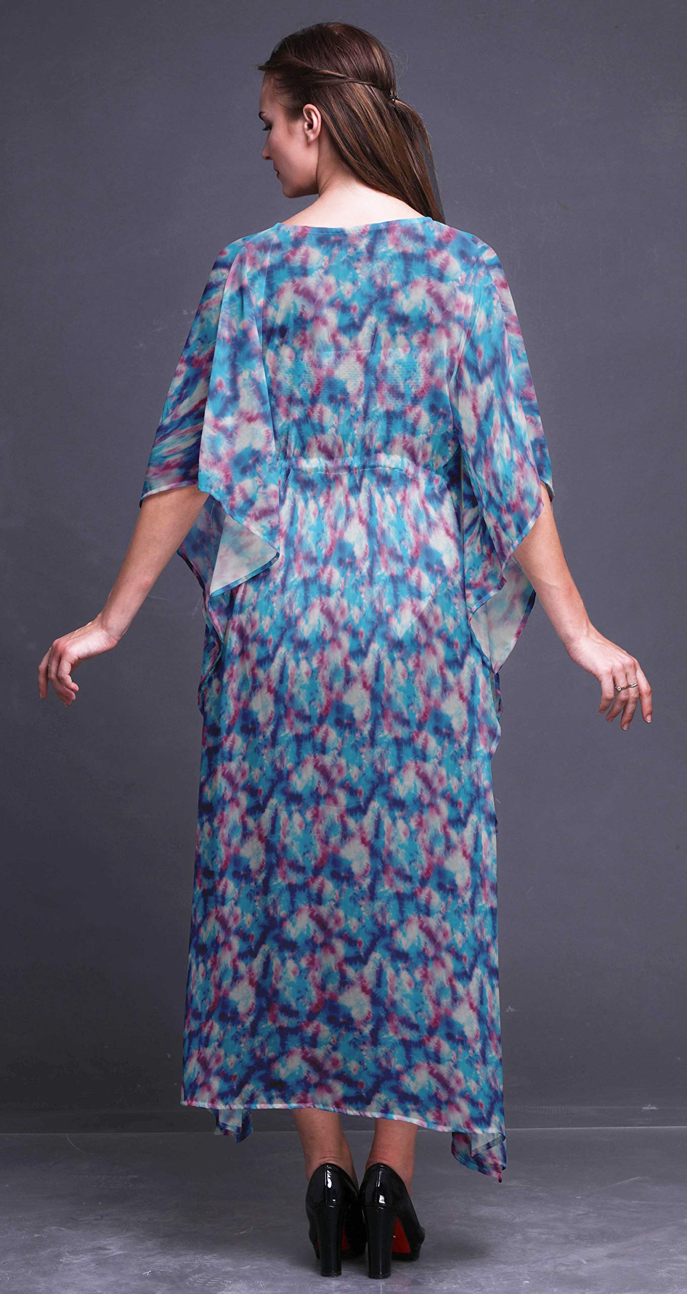 Bimba Beach Kaftan - Women's Flowy Maxi Dress Cover Up, Long Summer Kimono for Pool, Beach Vacation & Boho Outfits
