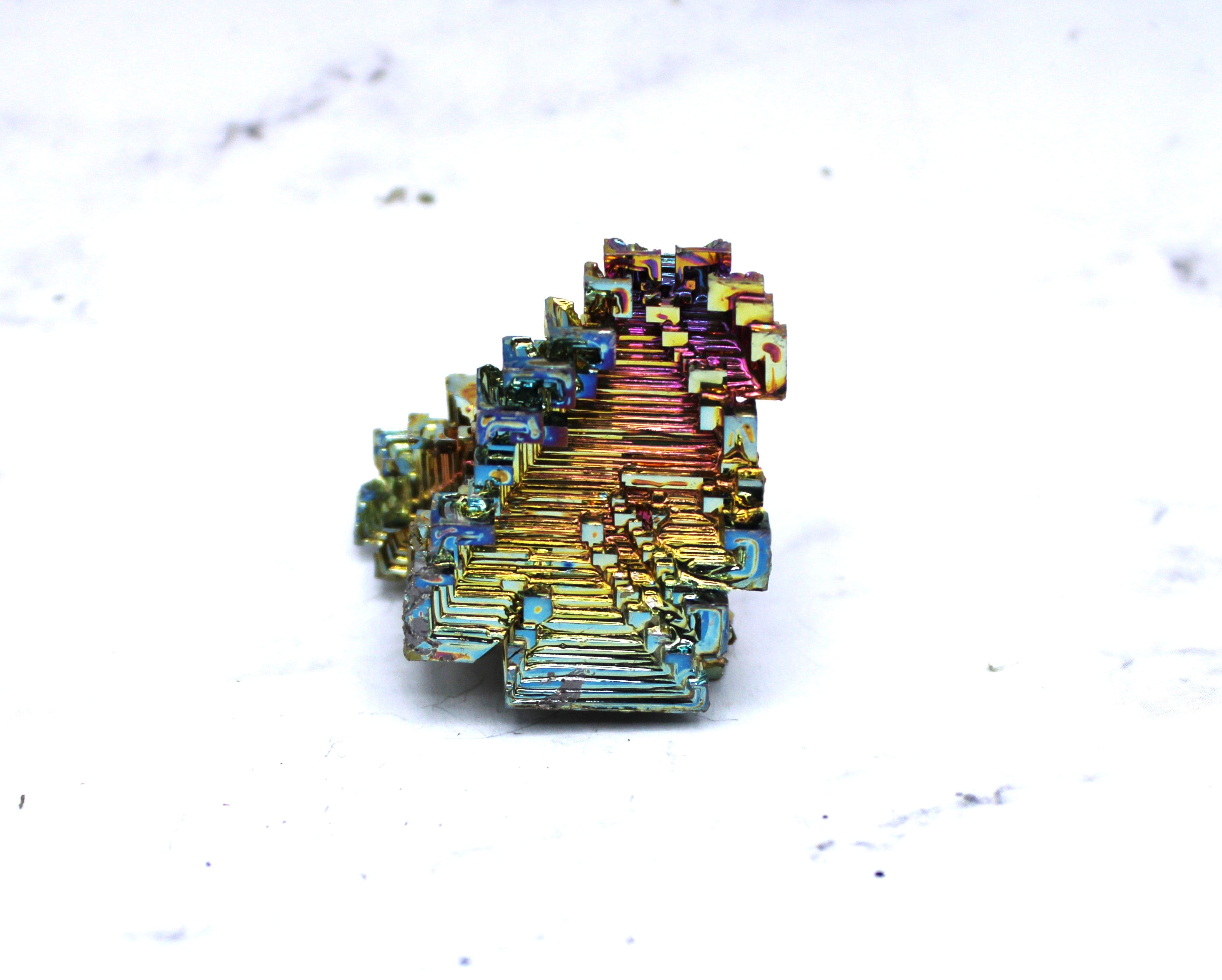 Natural Bismuth Crystal Specimen - Rainbow Metallic Geode for Mineral Collectors & Home Decor | Science Gifts, Healing Crystals, Display Pieces