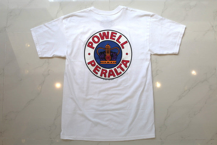 Powell Peralta Supreme Short Sleeve T-Shirt for Men - Classic White Cotton Tee - Perfect for Skateboarding, Casual Wear & Street Style