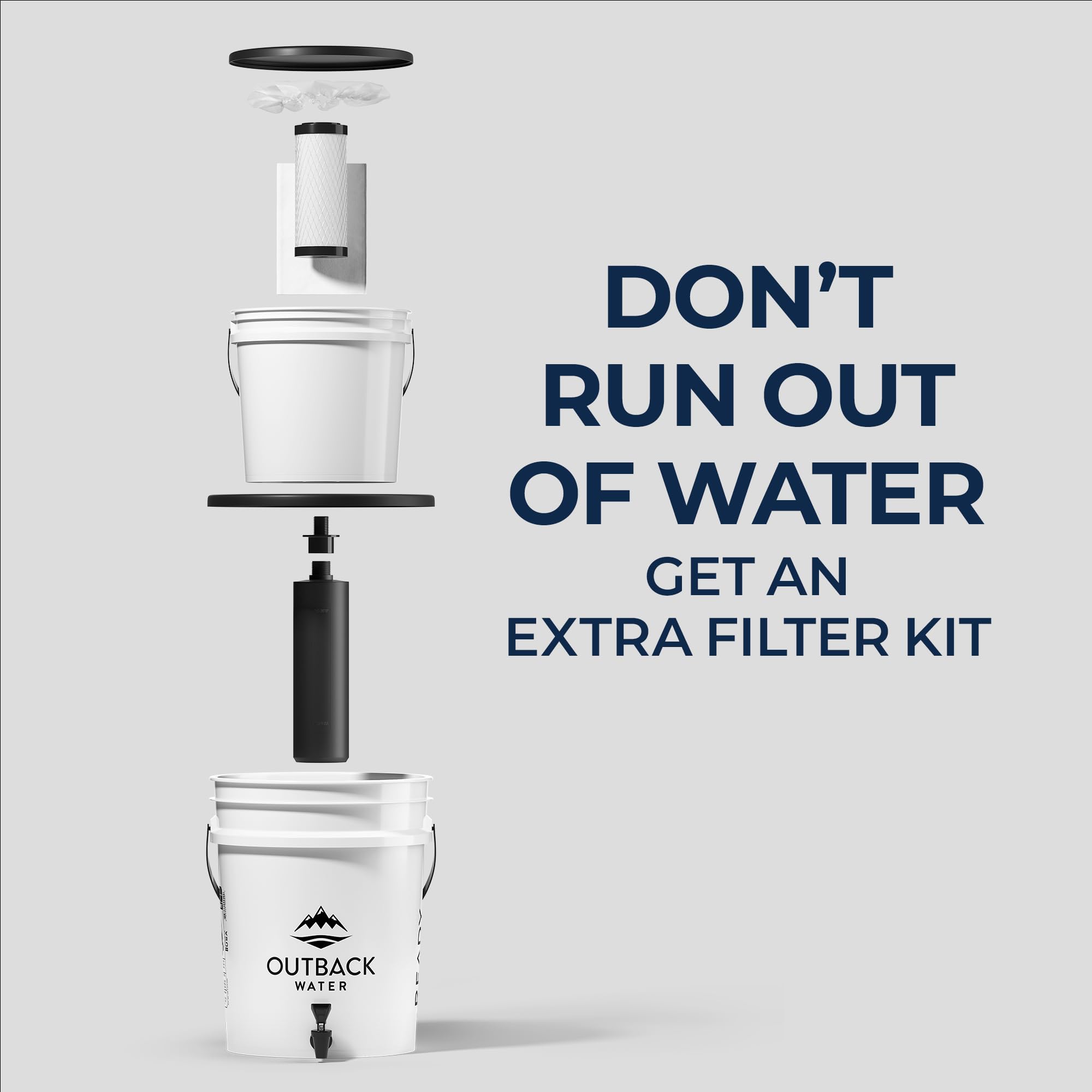 Outback Ready OB-25RDY Water Filter Replacement Kit - Emergency Survival Water Filtration System for Camping, Hiking & Disaster Preparedness
