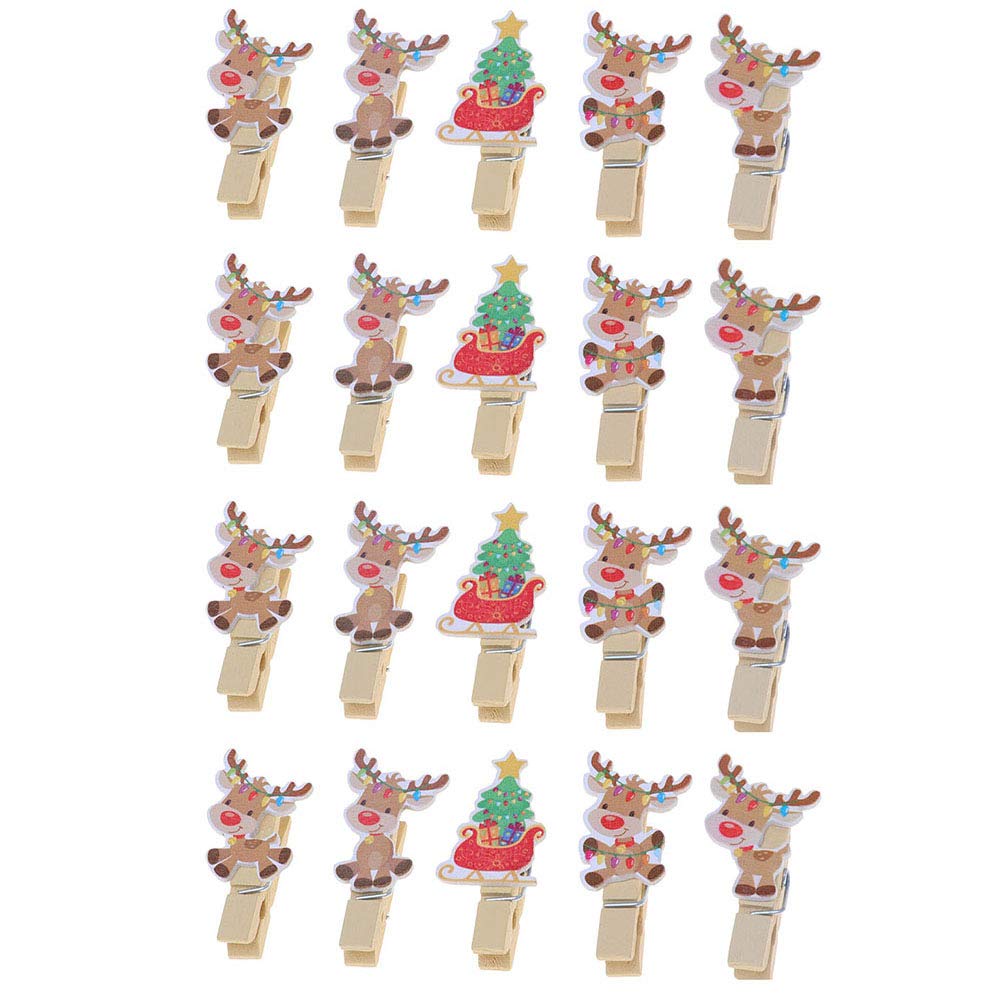 Creative Wooden Photo Clips - 50pcs DIY Christmas Pegs for Scrapbooking & Home Decor