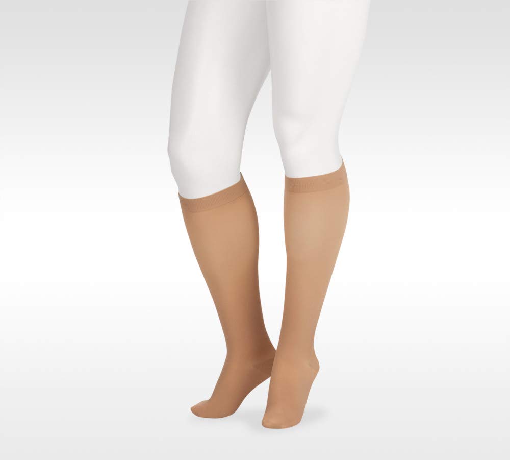 Juzo Soft 2002 Knee-High 30-40mmHg Compression Stockings with Silicone Band, Closed Toe for Women - Perfect for Varicose Veins, Swelling Relief & Daily Comfort (Petite Size)