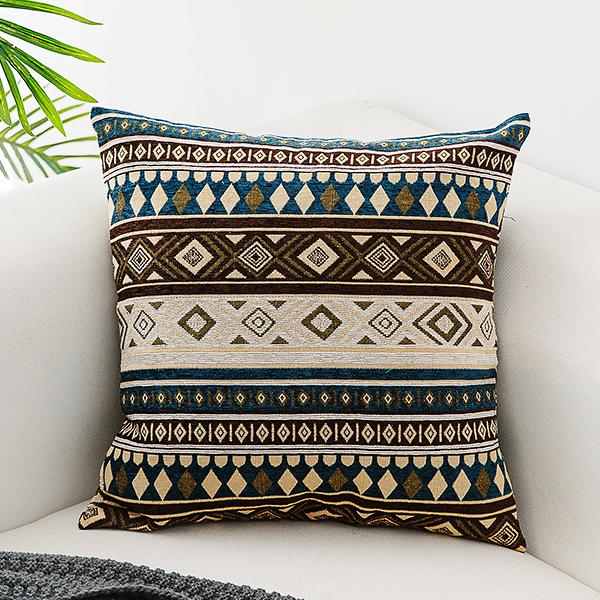 Bohemian Geometric Chenille Throw Pillow for Couch - Soft Decorative Sofa Pillows for Living Room, Bedroom - Perfect for Home Decor and Cozy Comfort