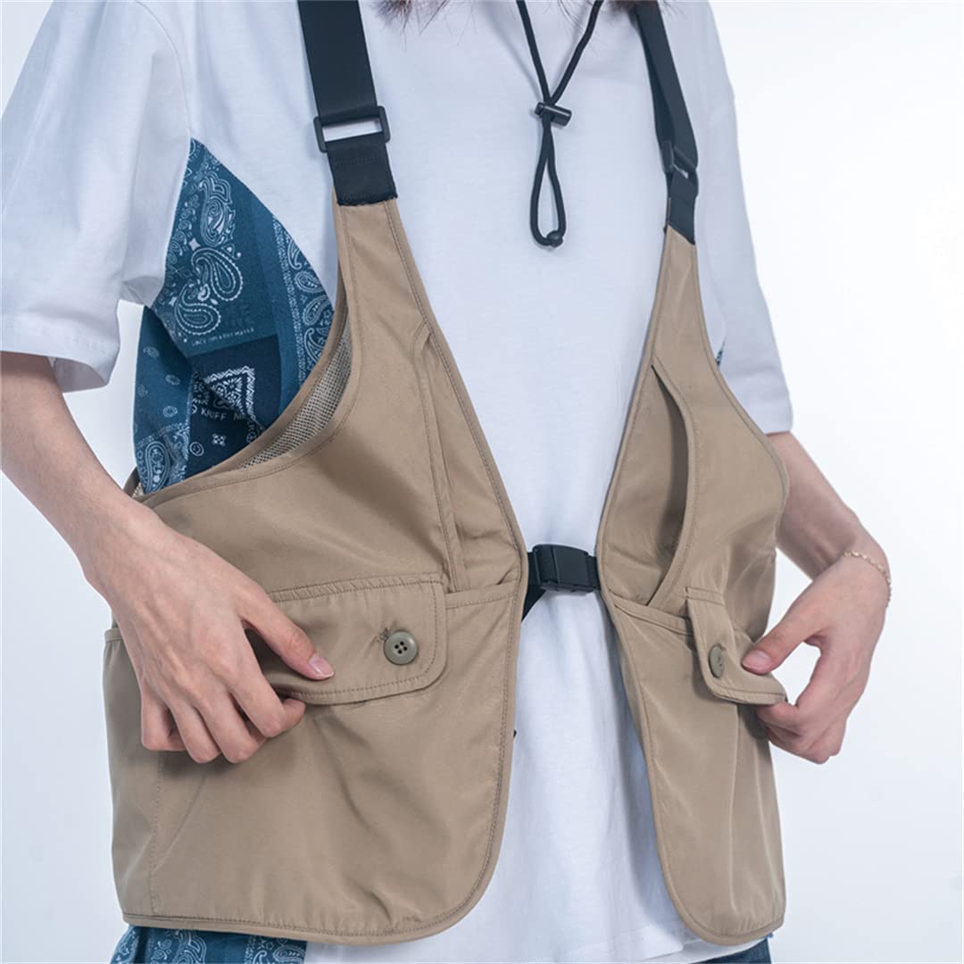 Men's Outdoor Multi-Pocket Sleeveless Vest - Lightweight Fishing & Streetwear Jacket for Hiking, Camping & Urban Fashion