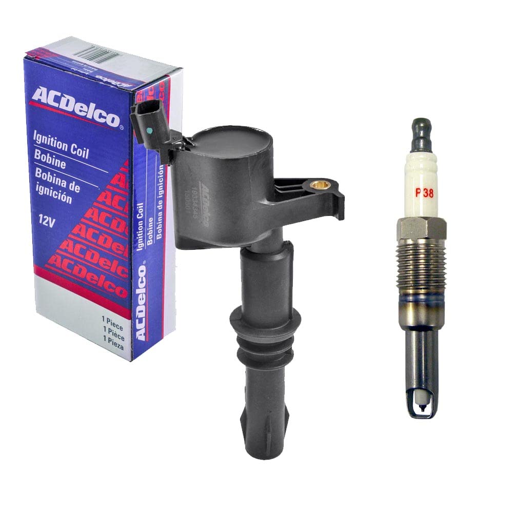 ACD-OEM Ignition Coil with Platinum Spark Plug Compatible with 2004-2008 Ford & Lincoln Models (Replaces 19334345 PZK14F) - Improve Engine Performance & Fuel Efficiency for Smooth Driving