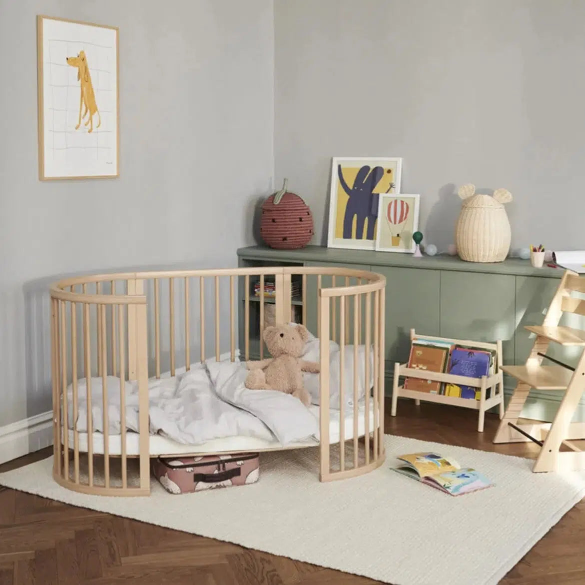 Stokke Sleepi Bed V3 Natural Wood Baby Crib - Convertible Toddler Bed for Nursery, Bedroom & Travel | Safe, Stylish & Space-Saving Design