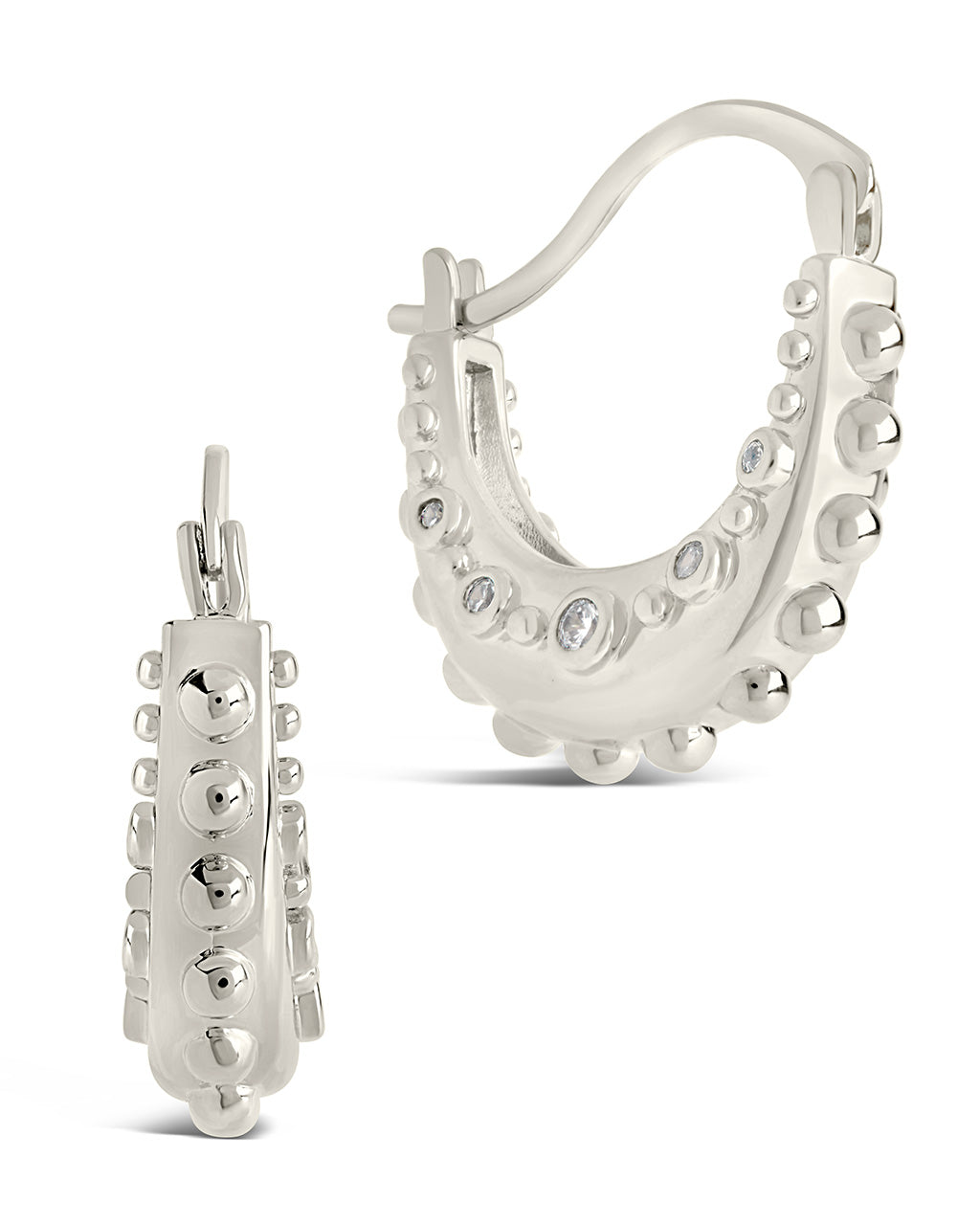Oriana CZ Hoop Earrings for Women - 925 Sterling Silver Cubic Zirconia Hinged Hoops - Perfect for Parties, Weddings & Everyday Wear