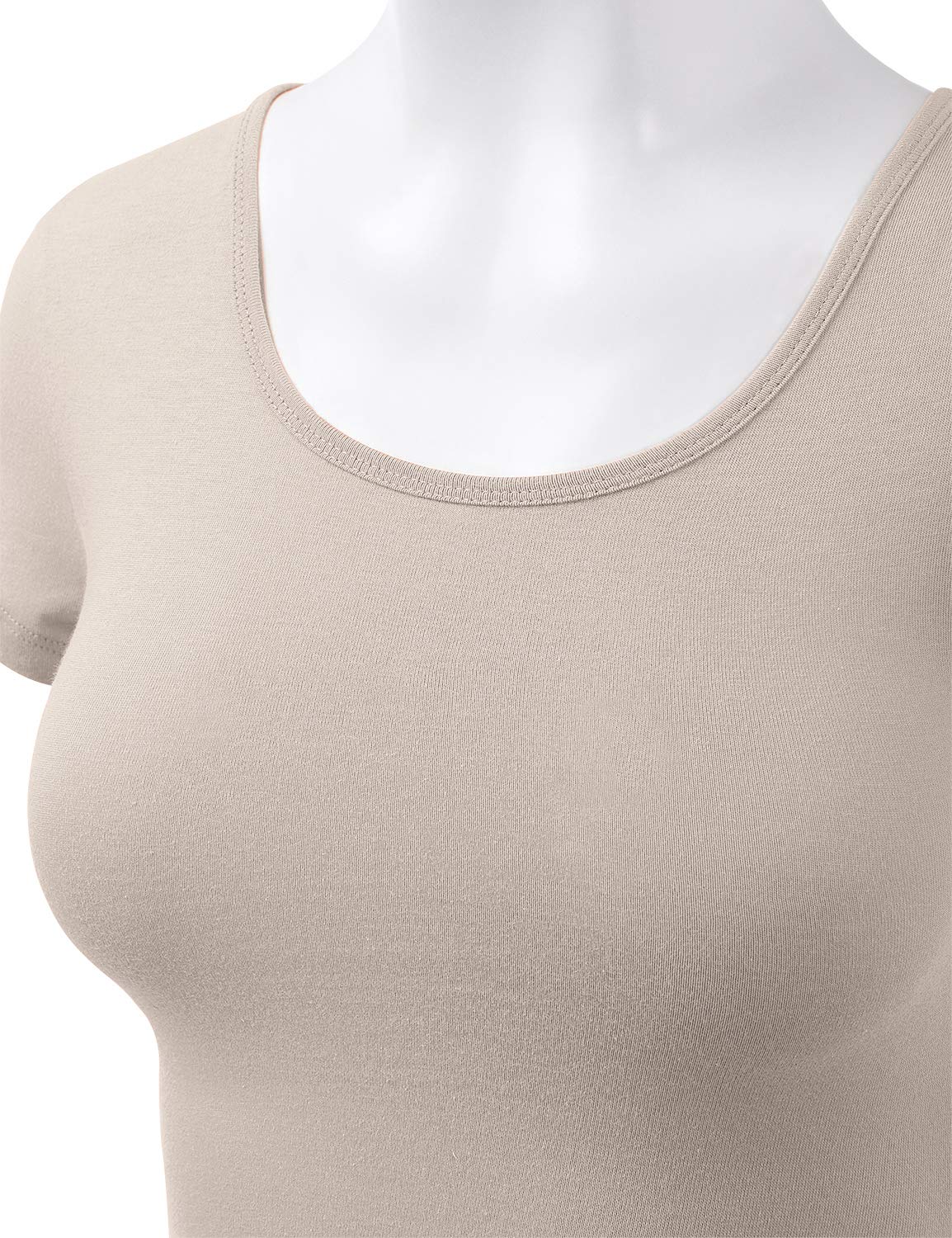 Women's Cotton Scoop Neck Crop Top - Short Sleeve Basic Casual Shirt for Summer, Beach, Yoga & Everyday Wear