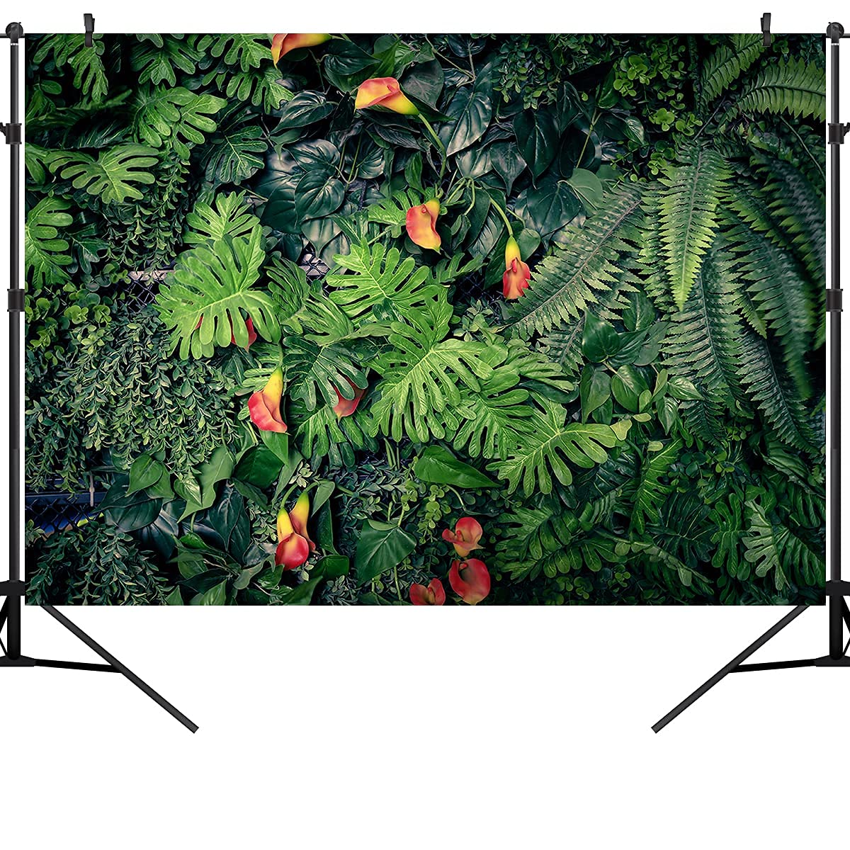 7x5FT Tropical Jungle Leaves Photography Backdrop - Green Palm Summer Safari Wild Theme Party Decor for Birthday, Baby Shower & Photo Booth Props | Perfect for Jungle-Themed Events, Tropical Parties & Safari Decorations (PCK131)