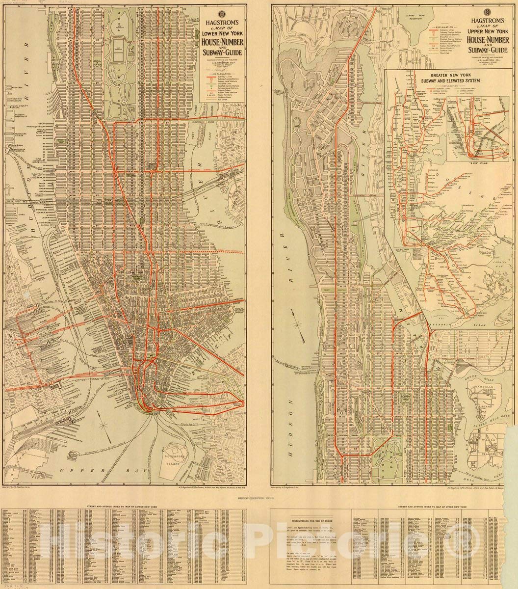 Vintage 1920 New York City Antique Reproduction Map - 16x18 Inch Historic Wall Art for Home & Office Decor | Perfect Gift for History Buffs & Map Collectors