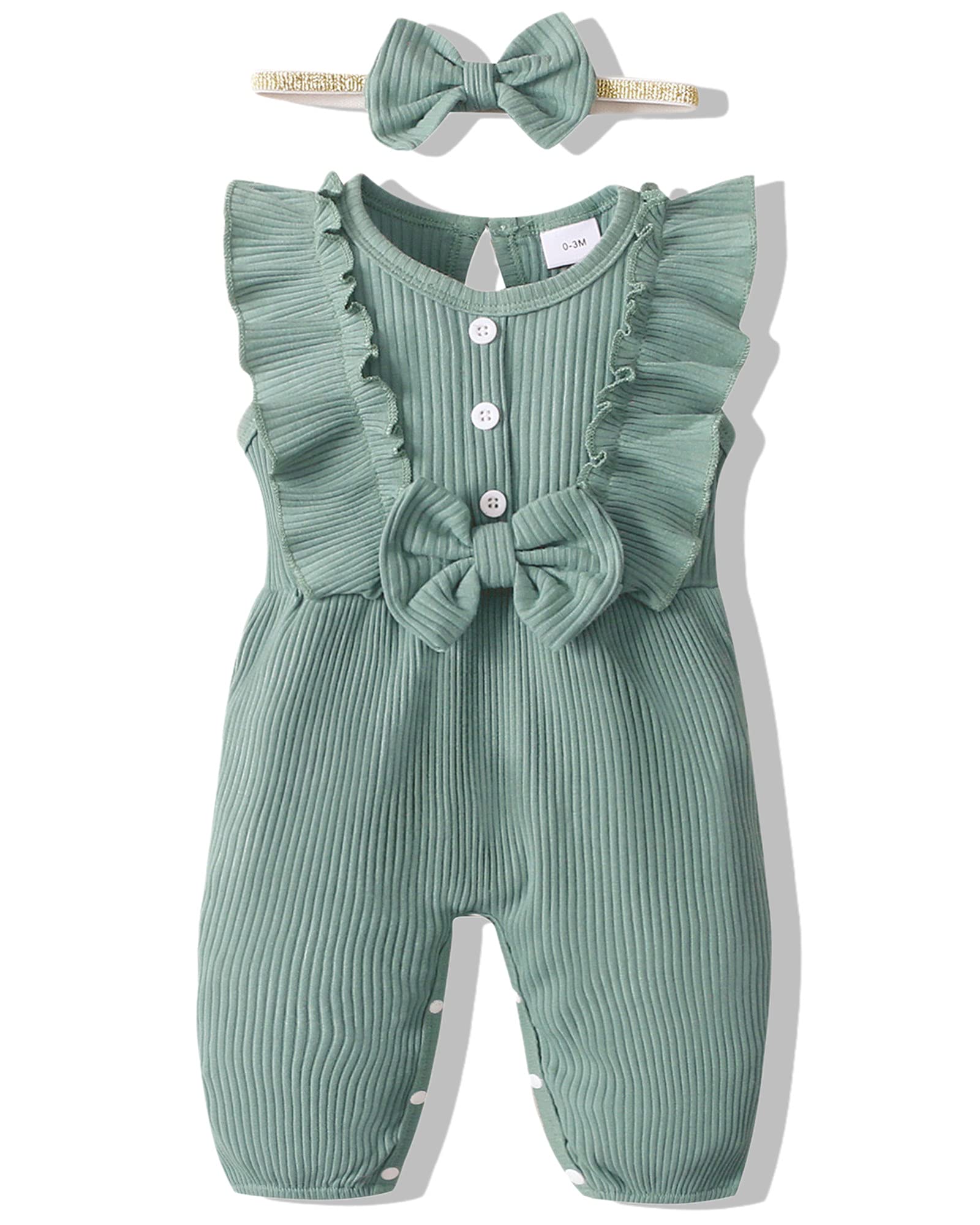 Mioglrie Newborn Baby Girl Romper Outfit - 100% Cotton Cute Infant Clothes for Girls | Perfect for Photoshoots, Birthday Parties & Daily Wear