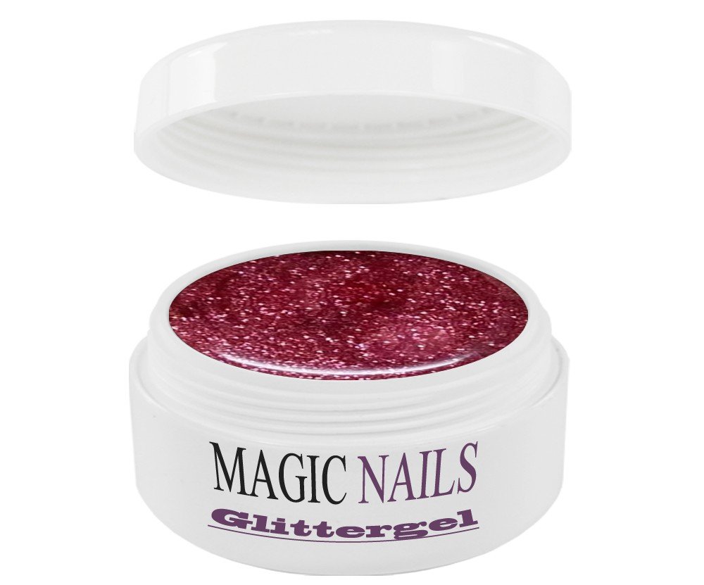 Magic Nails Glitter Gel Polish - Candy Red 17 (5ml) - Long Lasting Shine for Manicures, Pedicures & Nail Art Designs