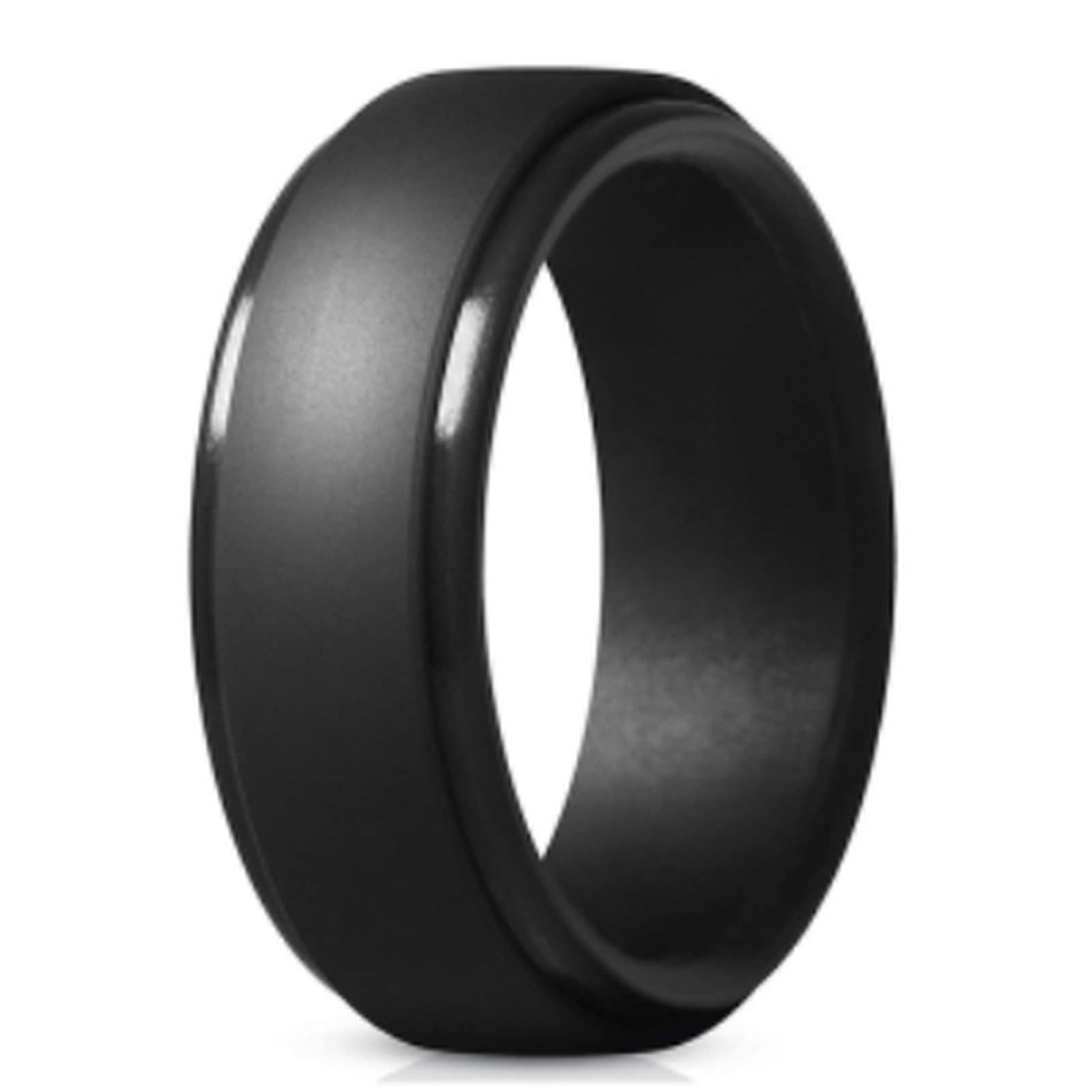 Durable Silicone Wedding Rings for Men - Comfortable Step Edge Rubber Wedding Band for Active Lifestyles - Perfect for Gym, Swimming, Sports & Outdoor Activities