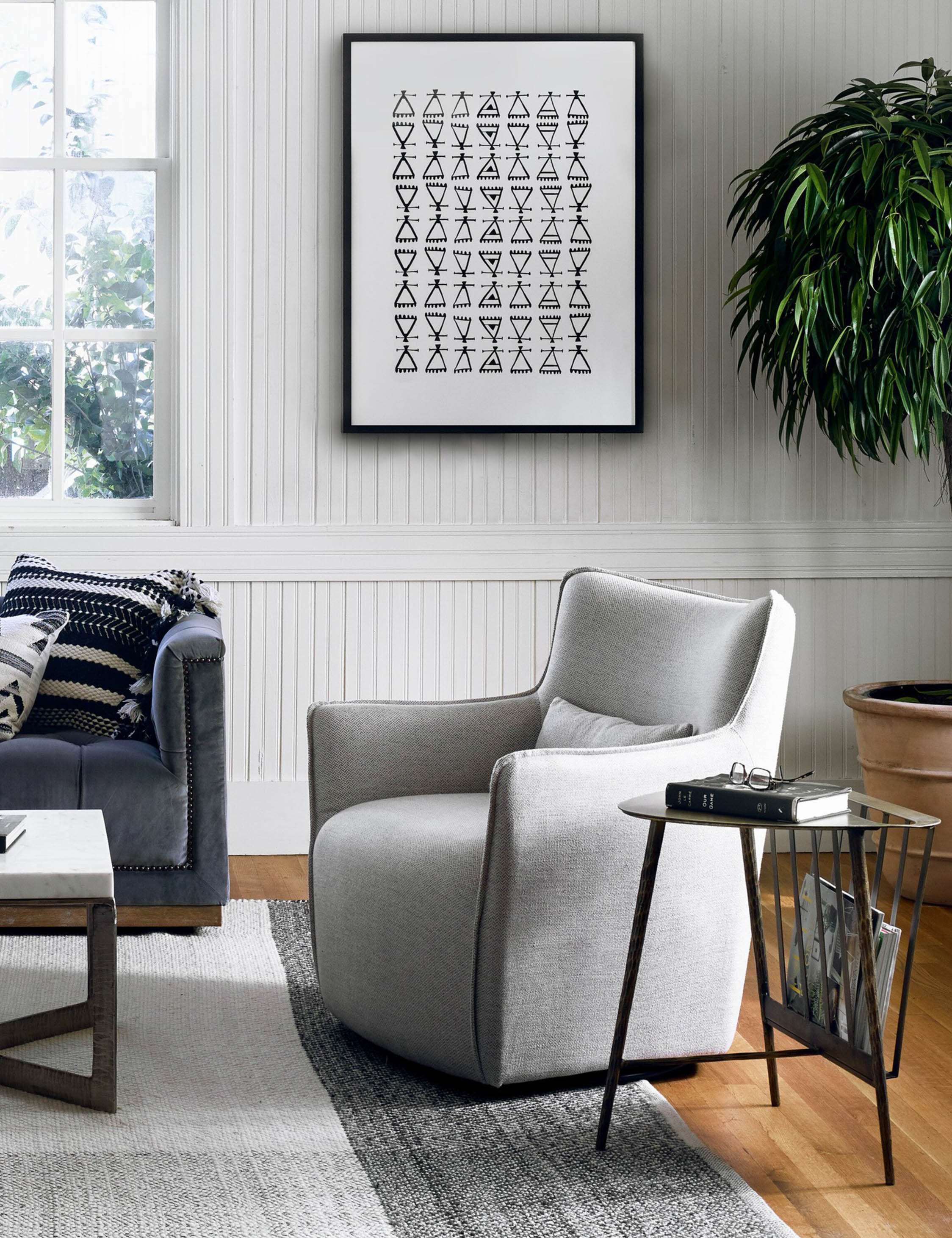 Bronwyn Swivel Chair - 360 Degree Rotating Modern Accent Chair for Living Room, Office & Bedroom - Comfortable Upholstered Lounge Chair with Sturdy Metal Base