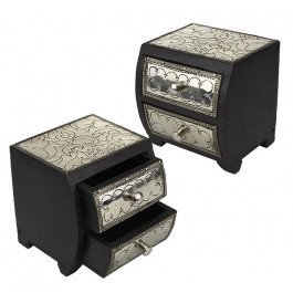 2-Drawer Jewelry Box Organizer - Elegant Wooden Storage Case for Necklaces, Rings & Earrings - Perfect for Bedroom Vanity, Travel & Gift Giving