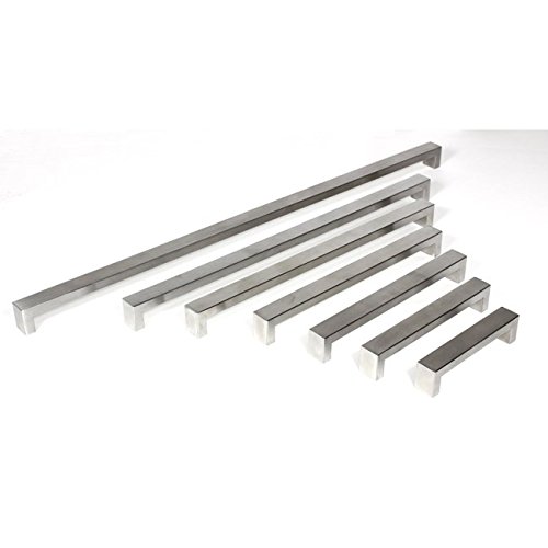 Stainless Steel Cabinet Handles 6-3/4 Inch Bar Pulls - Pack of 10 - Modern Brick Design for Kitchen Cabinets, Drawers & Furniture Hardware (10-Piece Set)