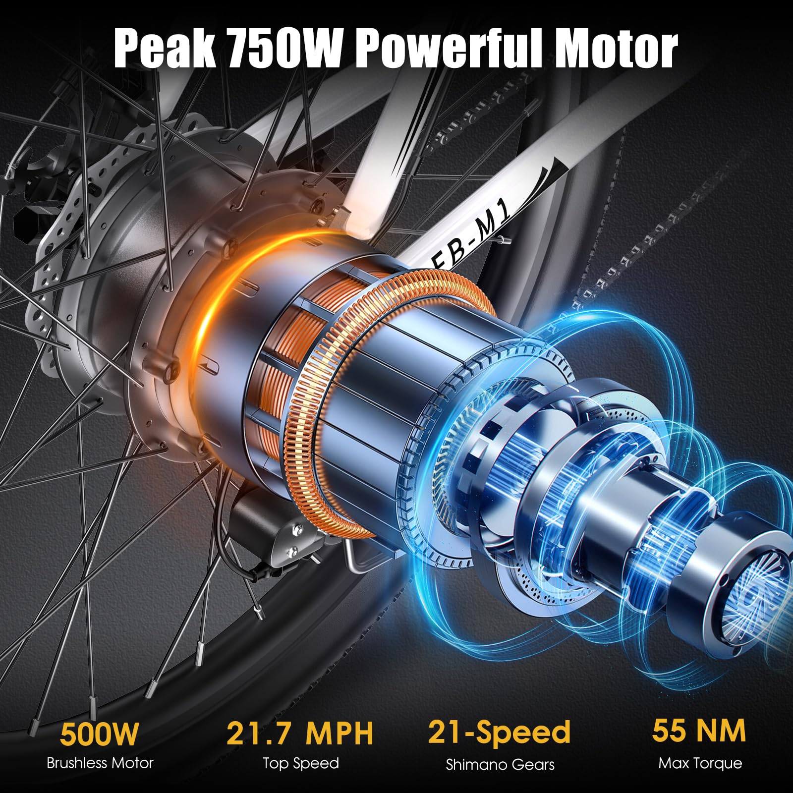 **1000W Electric Bike for Adults - Peak 26