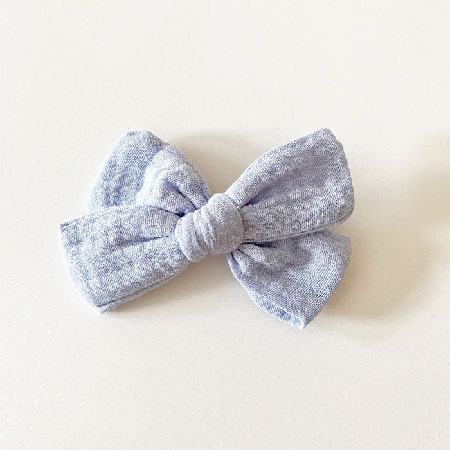 Bohemian Baby Muslin Hair Bow Clip - Soft Cotton Headband for Girls & Toddlers - Perfect for Parties, Photography & Everyday Style