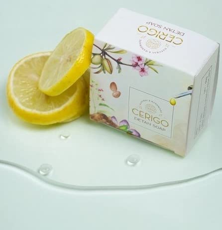 CERIGO Detan Bar 60g - Natural Soap for Skin Brightening & Tan Removal - Perfect for Post-Sun Care & Daily Skincare Routine