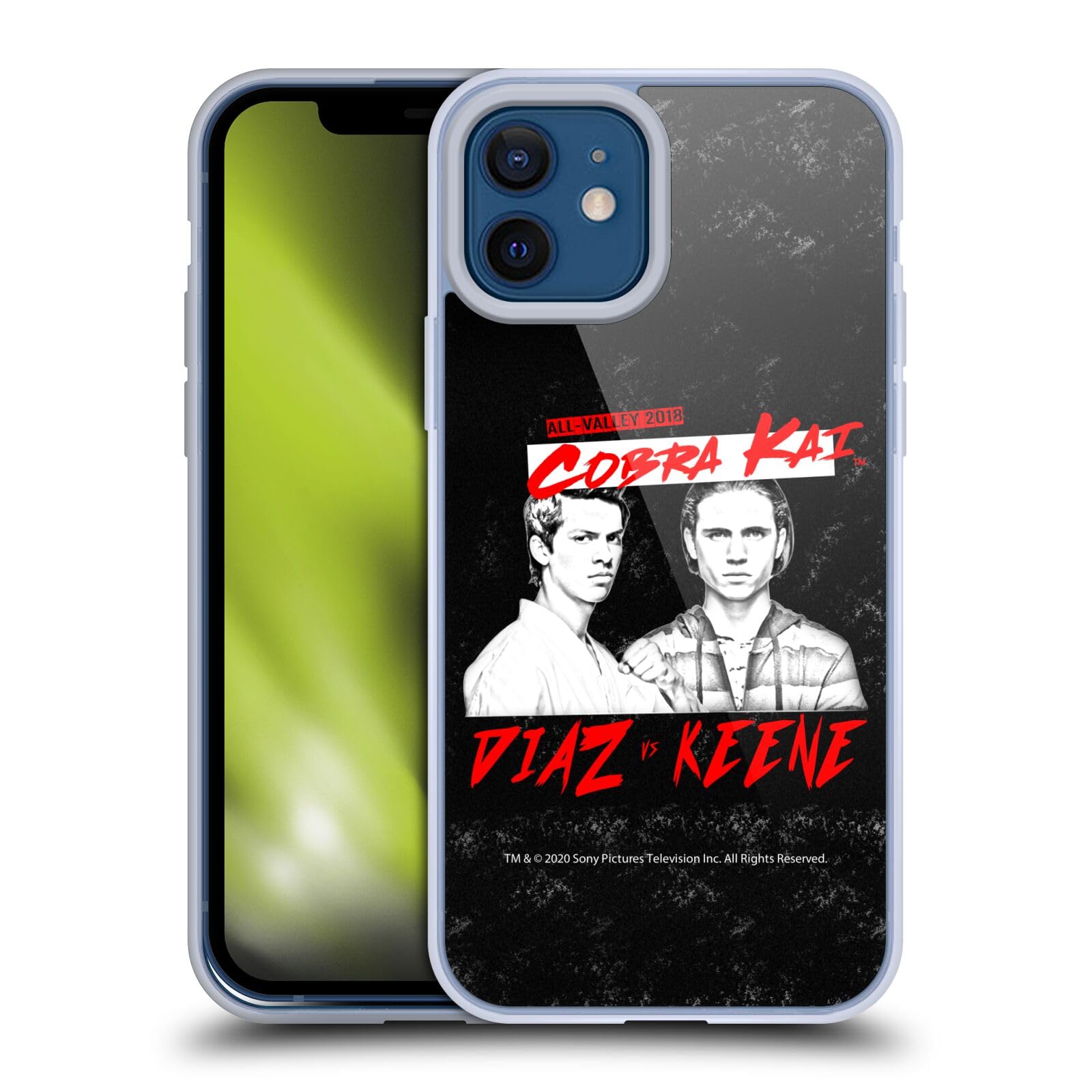 Official Cobra Kai Diaz VS Keene Art Soft Gel Case for Apple iPhone 12/12 Pro - Durable Protective Phone Cover for Fans, Martial Arts Enthusiasts & TV Show Lovers