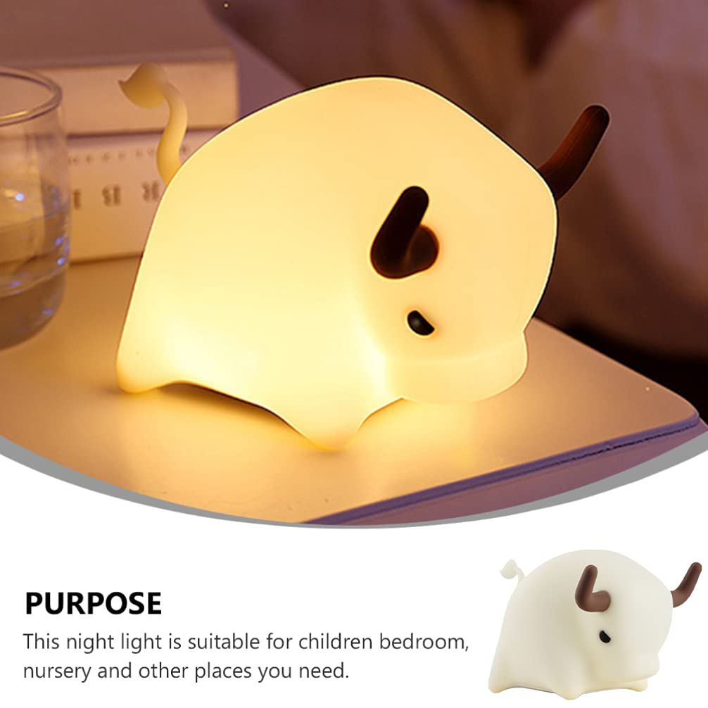 Uonlytech 1pc Silicone LED Night Light - Cute Calf Design, Soft Nursery Light for Baby Room, Bedside Lamp for Kids & Adults - Perfect for Bedtime, Nursing, Travel & Relaxation