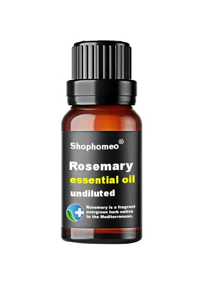 ShopHomoeo® 100% Pure & Natural Rosemary Essential Oil - 15ml | Steam Distilled from Rosemary Flowers & Buds | Aromatherapy, Hair Care & Relaxation