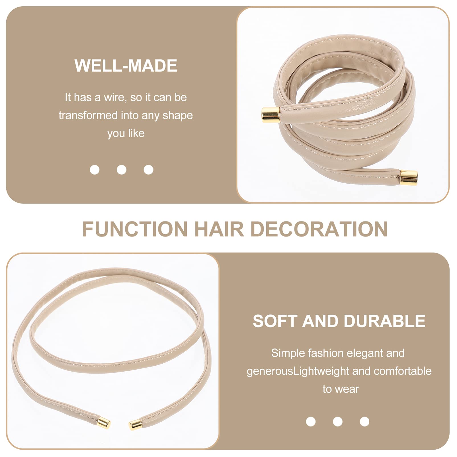1pc Women's Hair Fixing Headband - Creative Ponytail Holder, PU Hair Tie, Hair Rope & Hair Band - Lovely Hair Accessories for Women & Girls - Perfect for Workouts, Yoga, Running & Everyday Styling