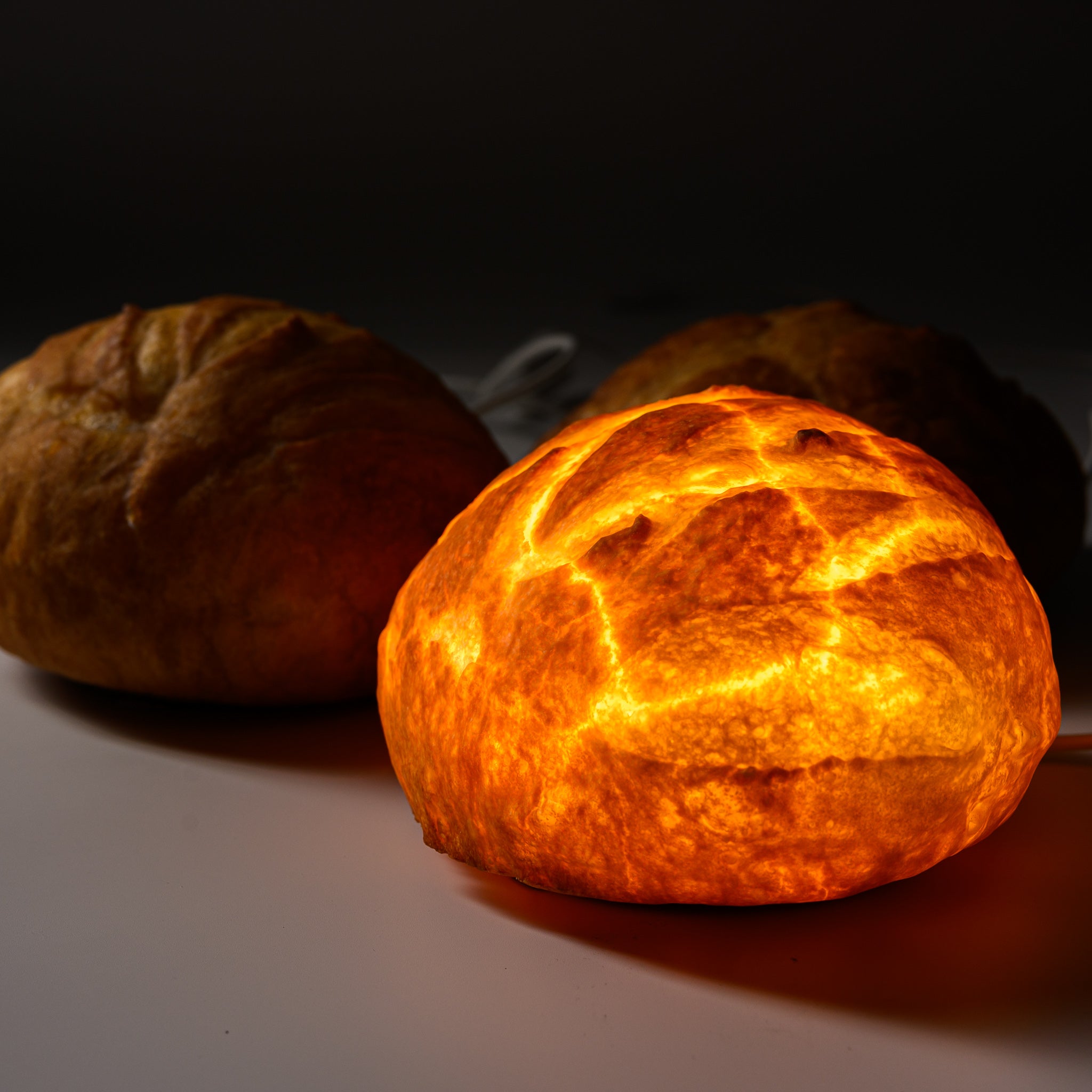 PAMPSHADE Real Bread Lamp - Artisan Boule Bread Night Light | Yukiko Morita's Unique Home Decor for Kitchen, Bedroom & Cozy Spaces