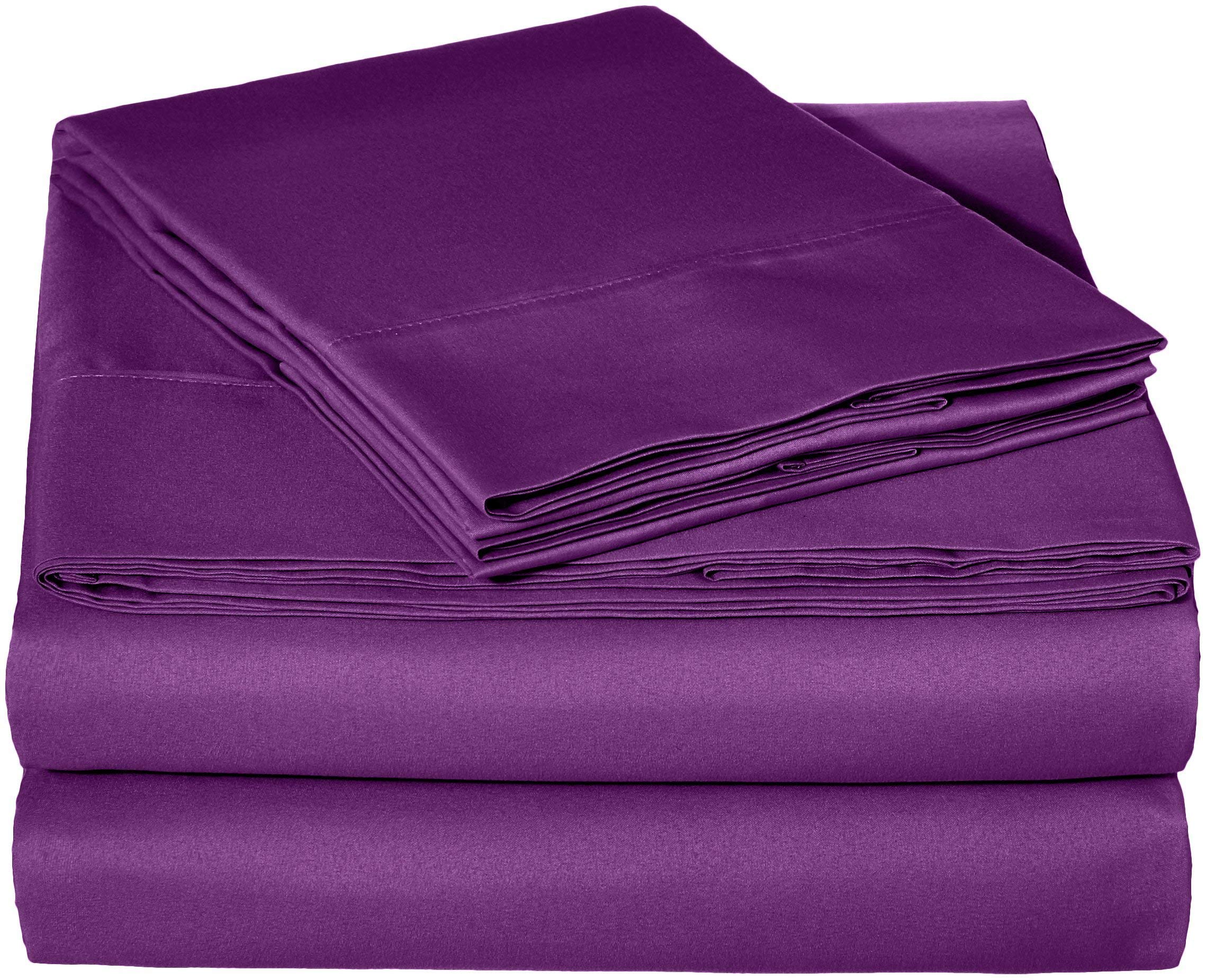 400 Thread Count Egyptian Cotton 4-Piece Bed Sheet Set - Deep Pocket Fits 15-18