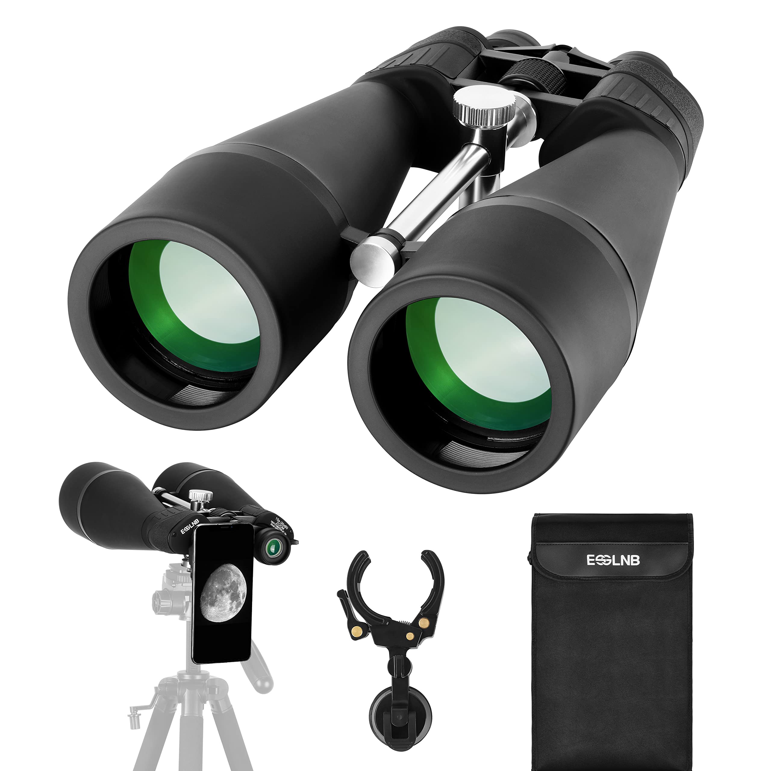 ESNLB 15-30X80 High Power Astronomy Binoculars with Tripod Mount & Phone Adapter - Professional Zoom Binoculars for Bird Watching, Hunting, Stargazing, Travel & Outdoor Adventures
