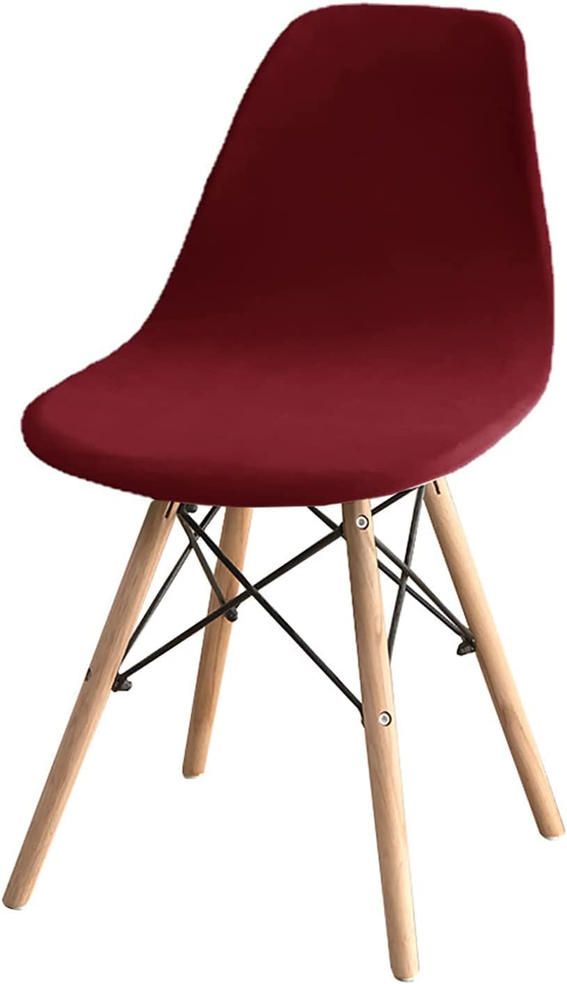 Luxury Velvet Dining Chair Slipcovers - Stretchable Armless Chair Covers Set of 6 for Kitchen, Hotel, Wedding - Elegant Wine Red Fabric Protectors | Perfect for Home Dining, Restaurant Decor & Event Seating