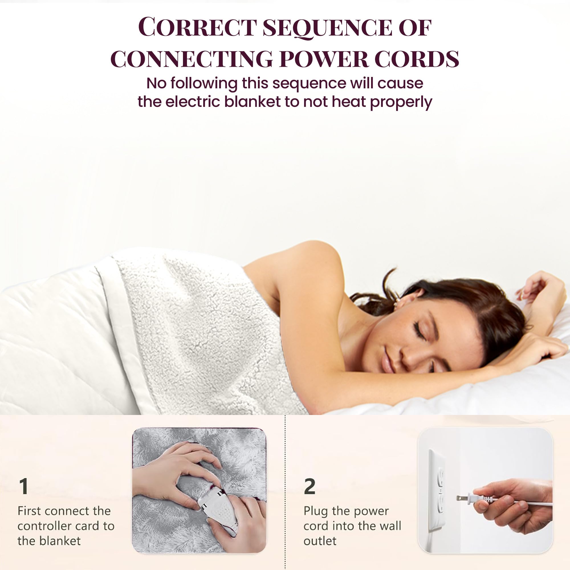 Premium Micro Flannel Heated Blanket Queen Size - 10 Heat Settings & Programmable Timer | Ultra Soft Electric Warming Throw | Fast Heating Cozy Blanket for Bed, Couch & Winter Nights - Sand Color
