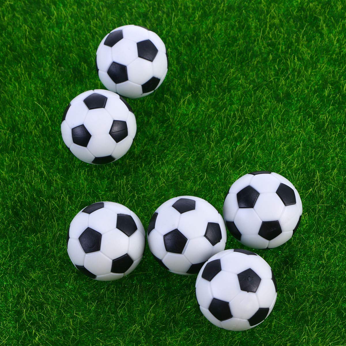 SEWACC 6PCS 32mm Foosball Balls - Mini Black and White Table Soccer Balls Replacement for Tabletop Football Game - Perfect for Home, Office, and Game Room Entertainment