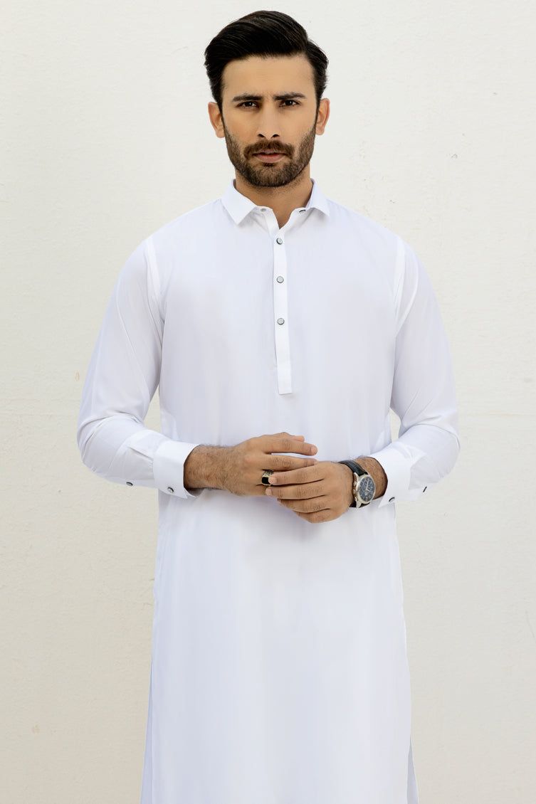 Blended Off White Kameez Shalwar by J. Junaid Jamshed | Premium Pakistani Traditional Outfit for Men | Perfect for Eid, Weddings & Special Occasions
