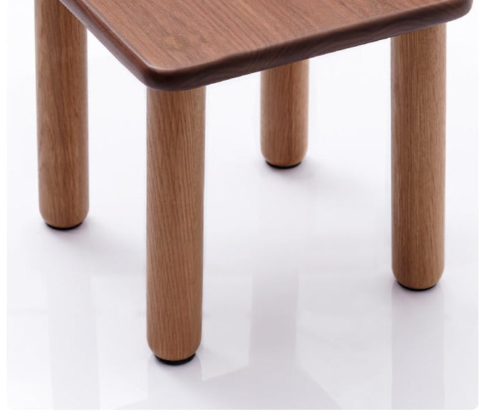 Solid Oak & Black Walnut Kids Small Stool - Durable Wooden Step Stool for Children - Perfect for Bathroom, Kitchen, and Playroom Use