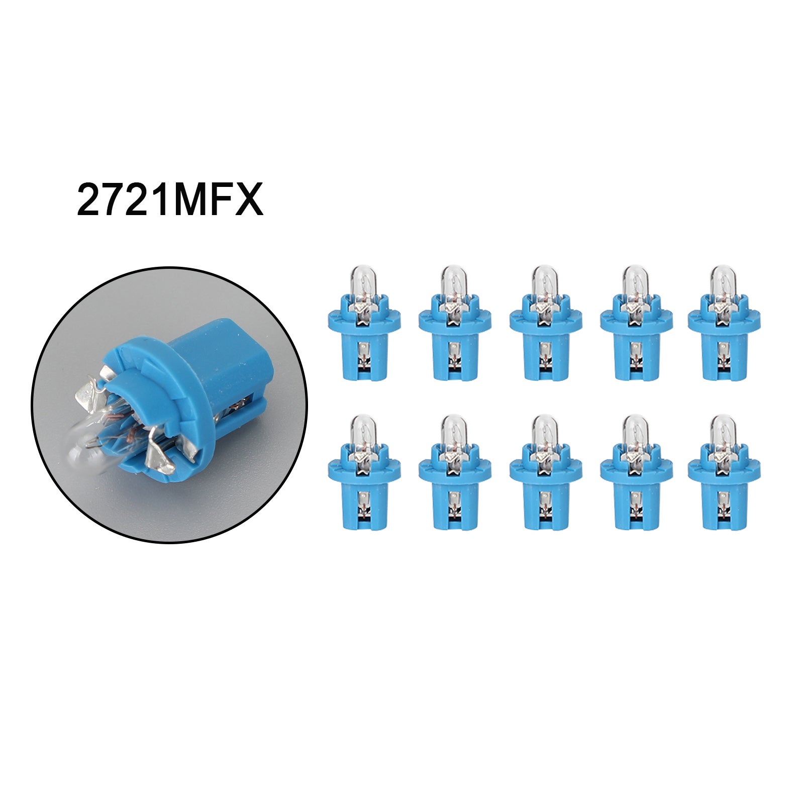 10x OSRAM 2721MFX 12V 1.2W BX8.5d Car Instrument Cluster Bulbs - Replacement Dashboard Lights for BMW, Mercedes, VW - Perfect for Night Driving & Dashboard Illumination
