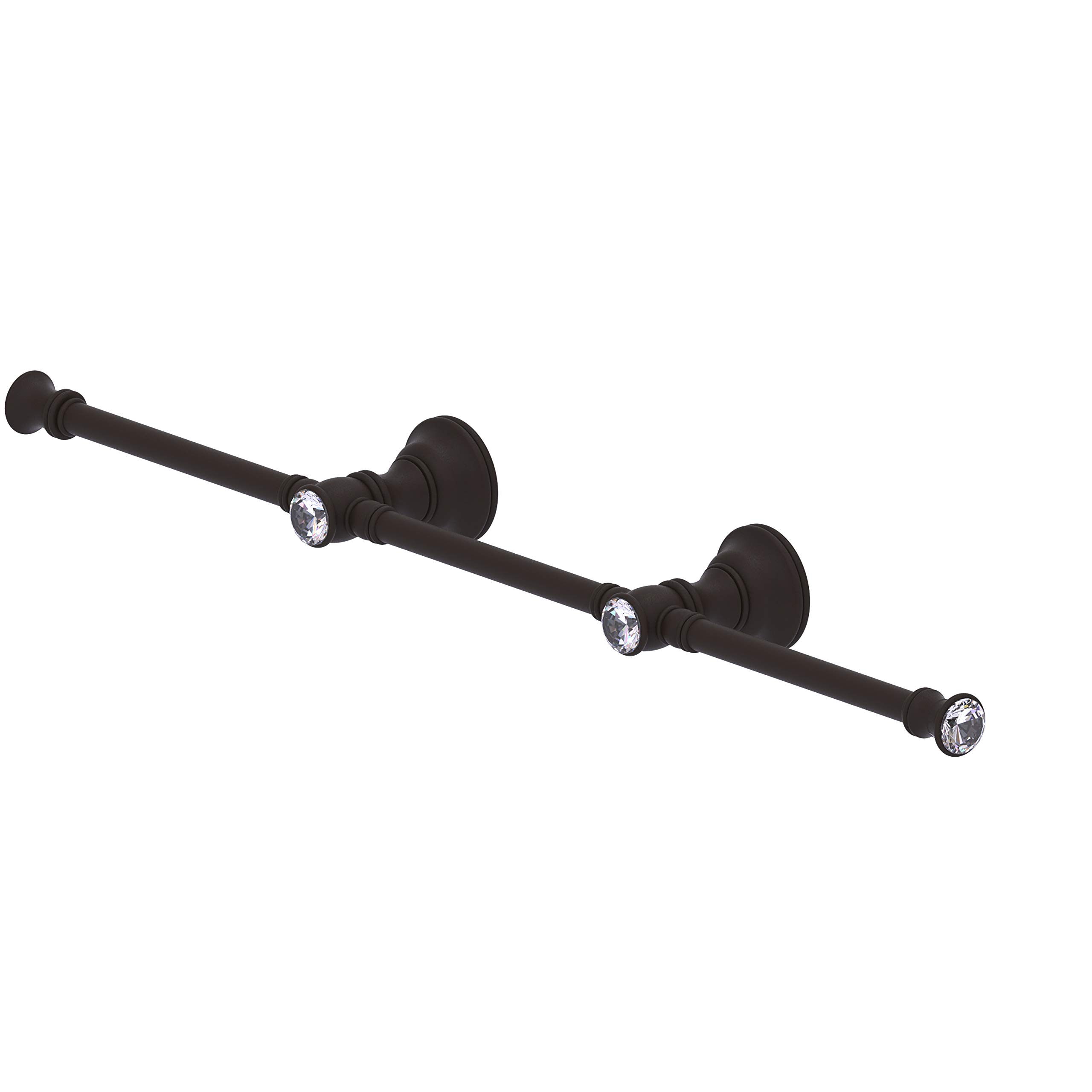 Allied Brass CC-HTB-3-ORB Carolina Crystal Collection 3-Arm Bathroom Towel Holder, Oil Rubbed Bronze - Perfect for Guest Bathrooms, Powder Rooms & Luxury Home Decor