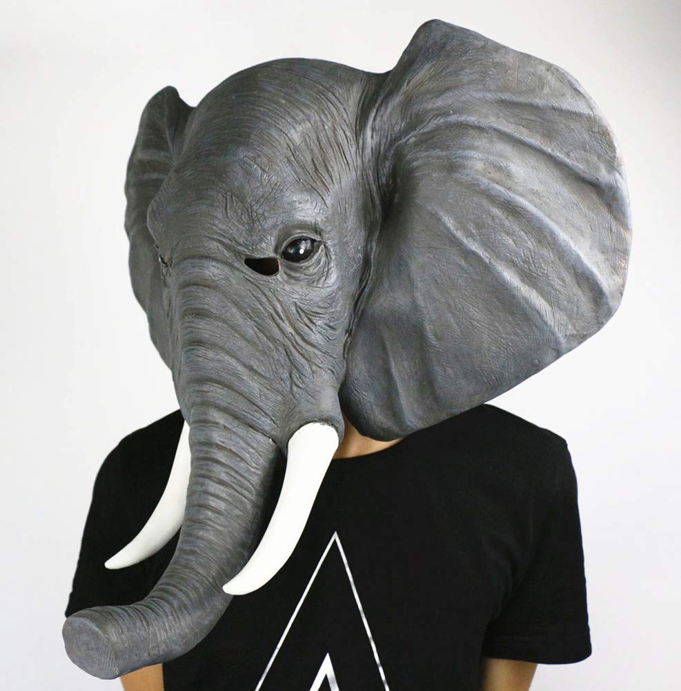 Gmasking Realistic Elephant Head Mask - Upgraded Version for Halloween Costume, Cosplay, Party Decorations & Photo Props - Perfect for Halloween Parties, Cosplay Events & Themed Decorations
