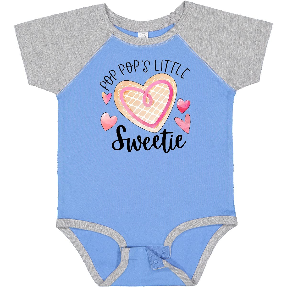 Inktastic Pop Pop's Little Sweetie Pink Heart Cookie Baby Bodysuit - Cute Outfit for Newborns, Infants & Toddlers - Perfect for Family Photos, Birthdays & Special Occasions