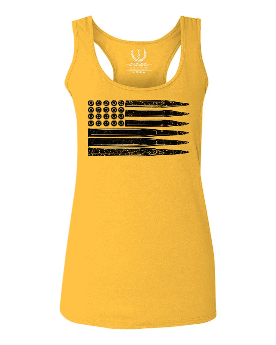USA American Flag Patriotic Women's Racerback Tank Top - Perfect for 4th of July, Military Appreciation & Patriotic Events