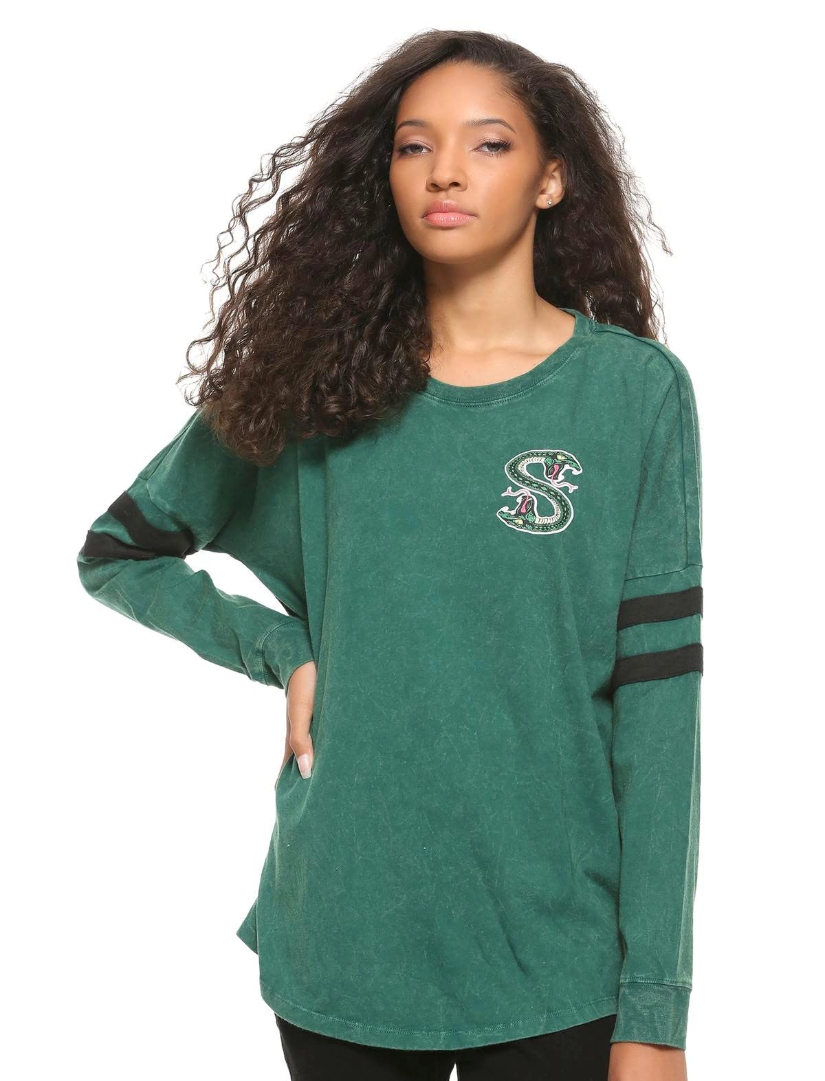 Riverdale Southside Serpents Oil Wash Girls Athletic Jersey - Trendy TV Show Inspired Sports Top for Cosplay, Halloween & Casual Wear