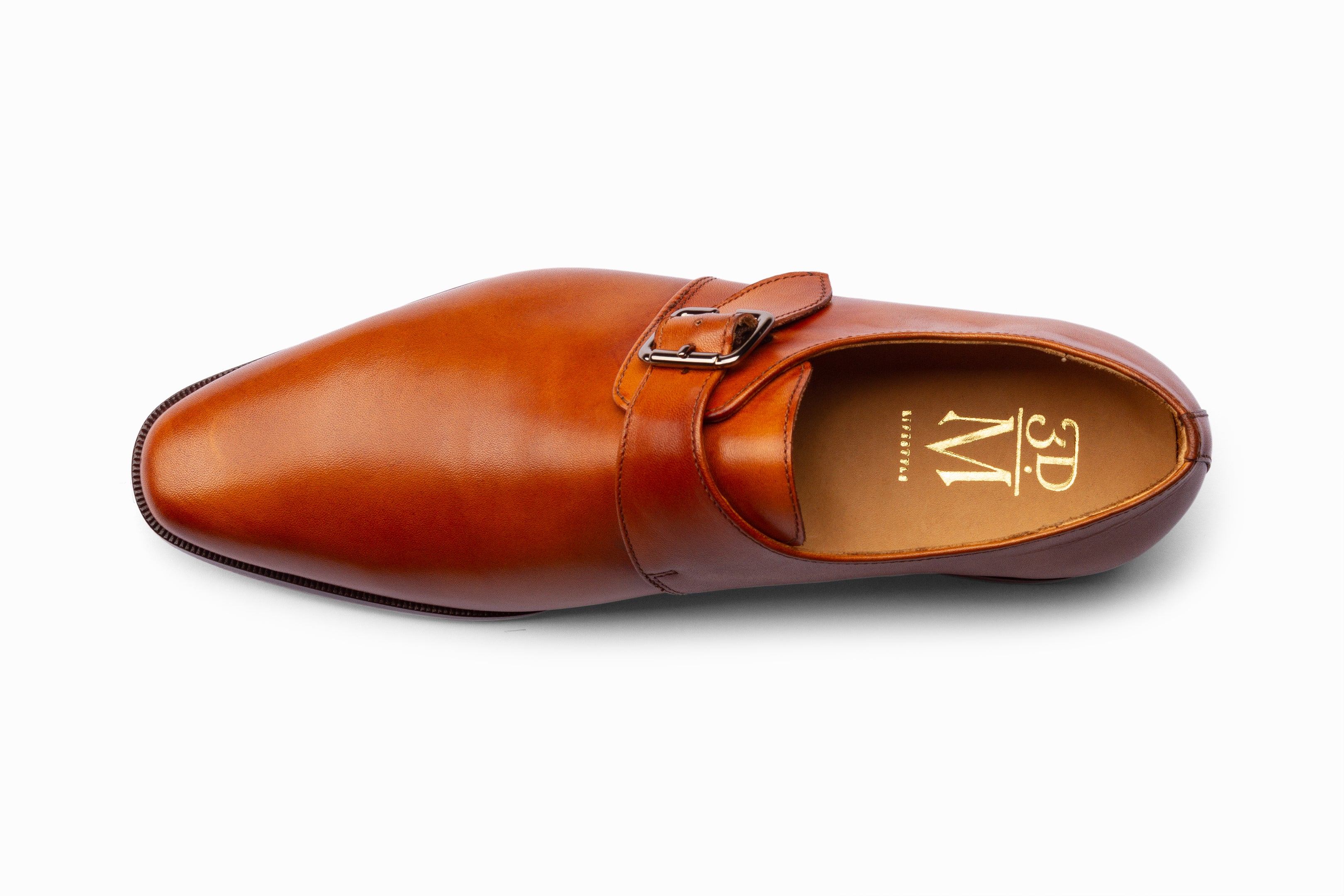 Men's Single Monkstrap Dress Shoes in Tan - Classic Formal & Business Attire for Weddings, Office & Special Occasions