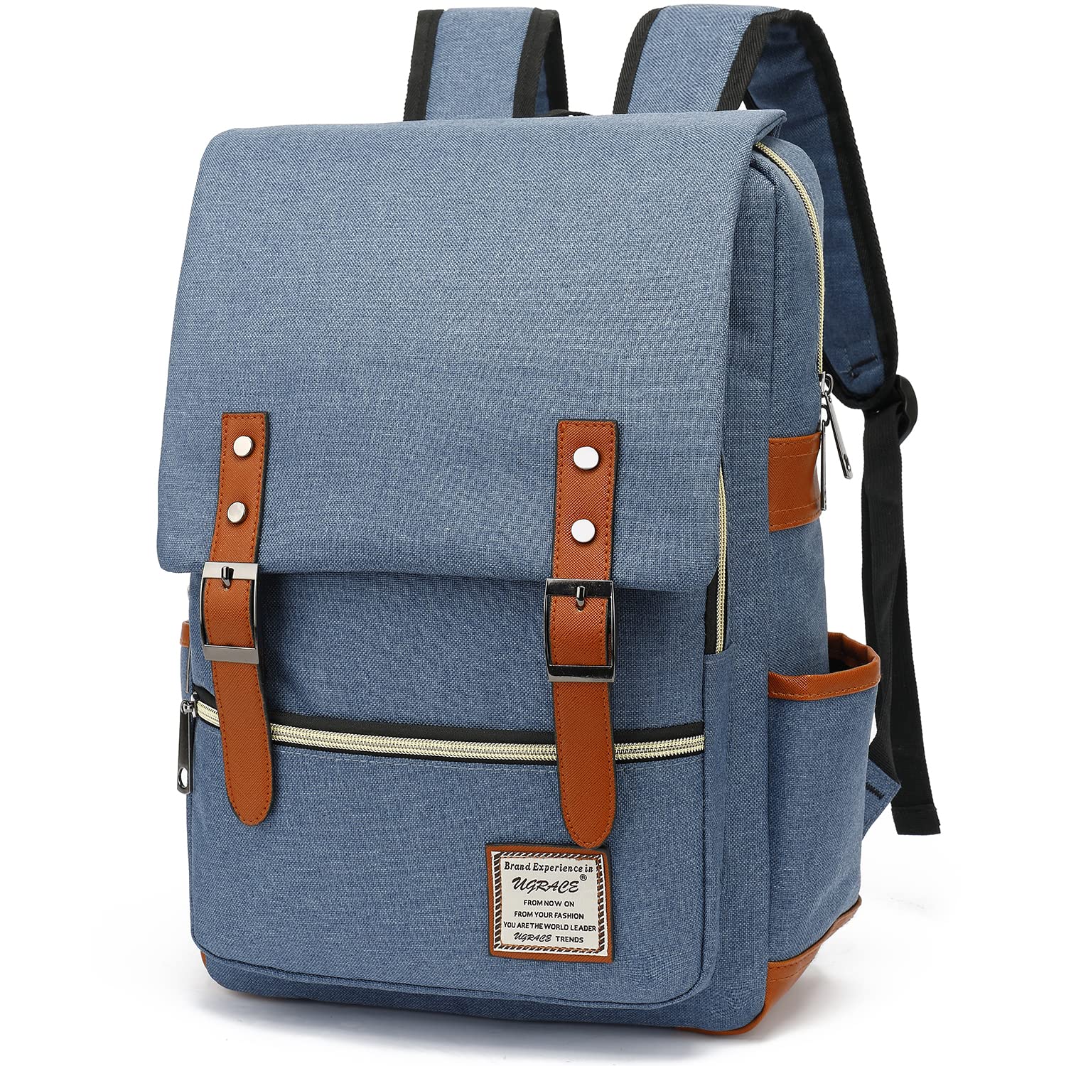 UGRACE Slim Business Laptop Backpack for Men & Women - Water Resistant 15.6 Inch Laptop Bag with USB Charging Port - Perfect for Office, College, Travel & Commuting (Blue)