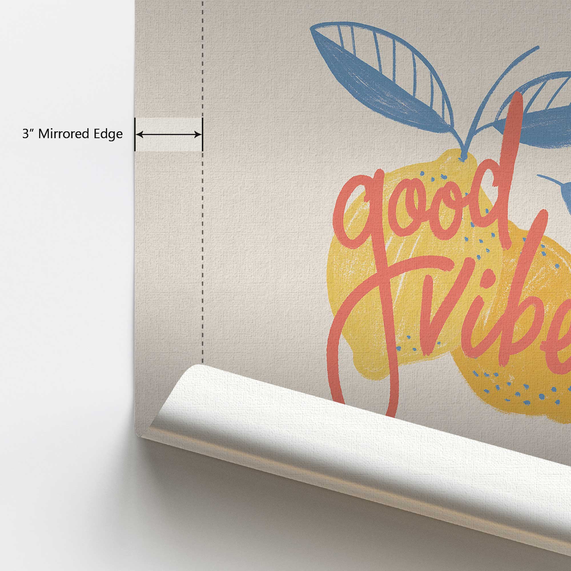 Good Vibes Lemon Poster Print on Canvas - Vibrant Wall Art Decor for Kitchen, Living Room & Office - Perfect for Home & Gift