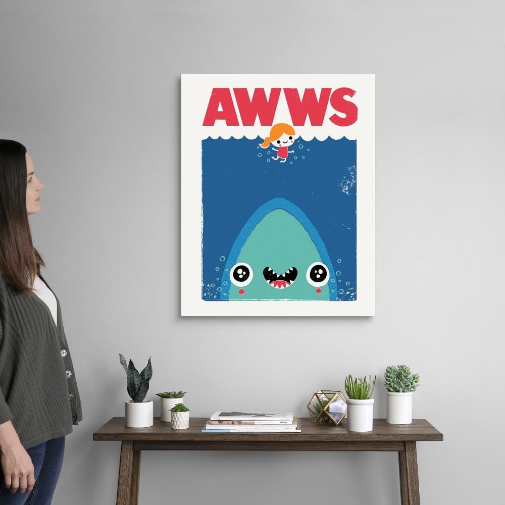 Michael Buxton Awws Canvas Wall Art Print - Contemporary Pop Art Home Decor with Fantasy Marine Life - 24x30 Inch Canvas Painting for Living Room, Bedroom & Office