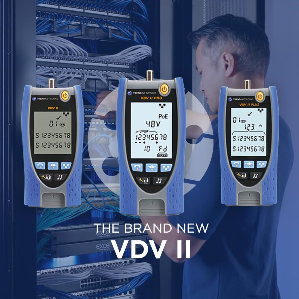 TREND Networks R158007 VDV II Basic Cloud Connected Cable Verifier - Voice, Data & Video Copper Cable Tester with Advanced Wiremap & Troubleshooting | Network Installation & Maintenance Tool for IT Professionals