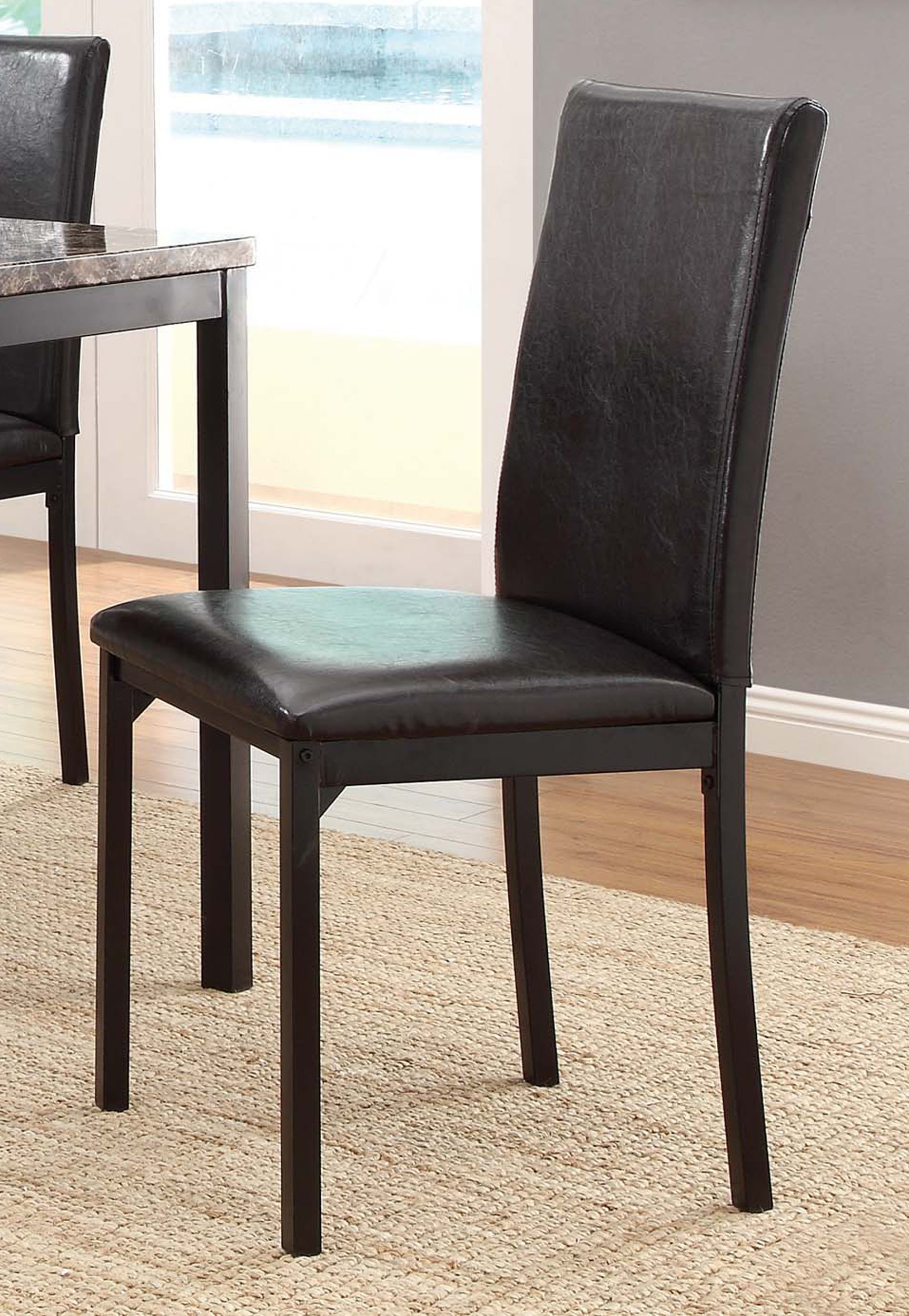 Homelegance 2601 Tempe PU Upholstered Dining Chairs (Set of 4) - Brown Leather-Like Seating for Kitchen, Dining Room & Breakfast Nook - Comfortable & Stylish Modern Furniture